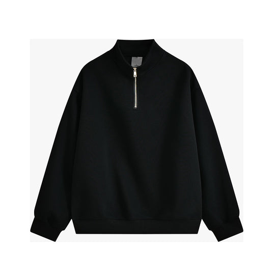 Unisex oversized Halbzip-Sweatshirt mit Stehkragen, Rippbündchen und weichem Fleece-Innenfutter Shop Nory
