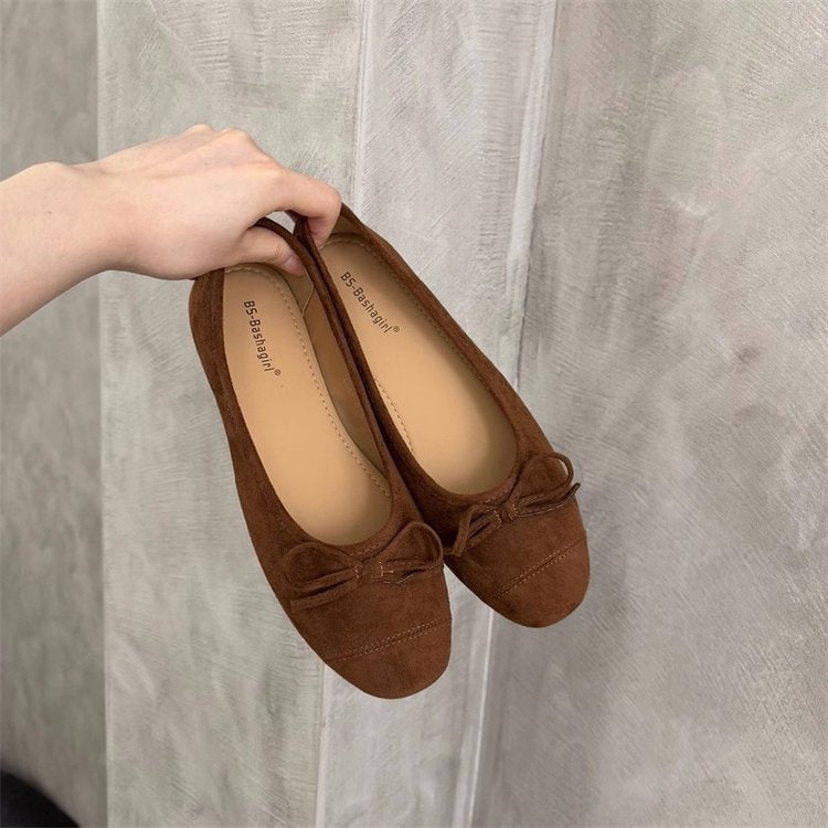 Damen Ballerina-Schuhe mit modischer Schleifenverzierung und komfortablem Fußbett