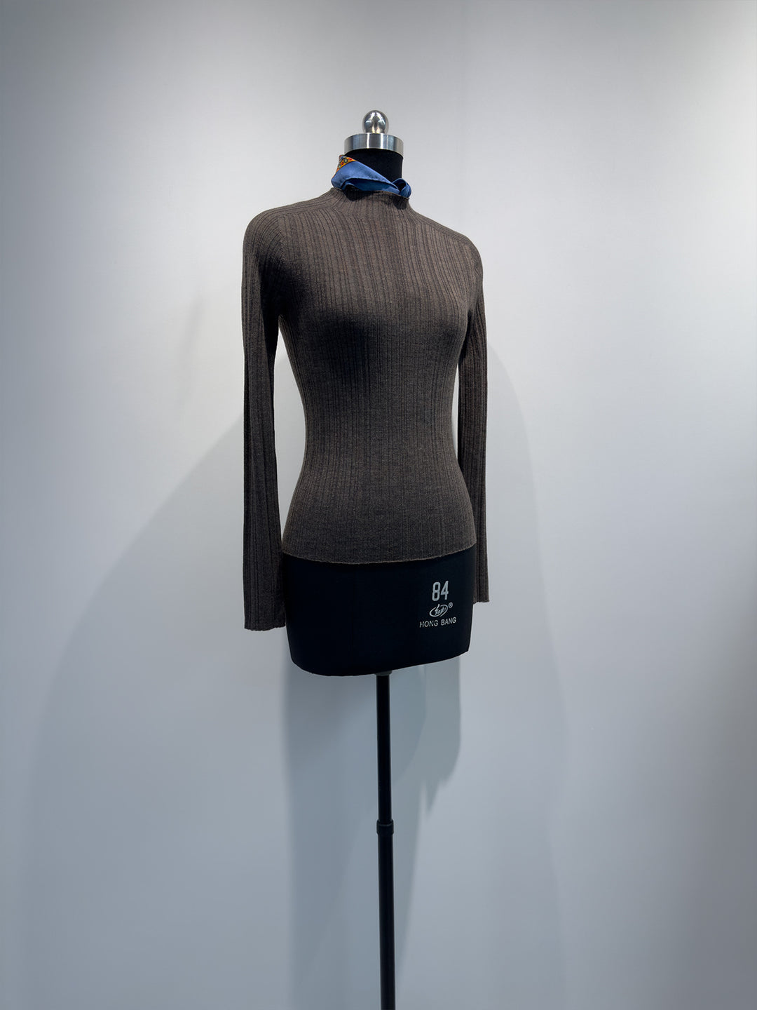 Damen stilvoll gerippter Stehkragenpullover Shop Nory