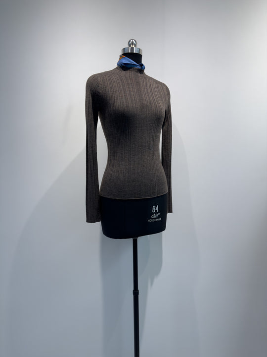 Damen stilvoll gerippter Stehkragenpullover Shop Nory