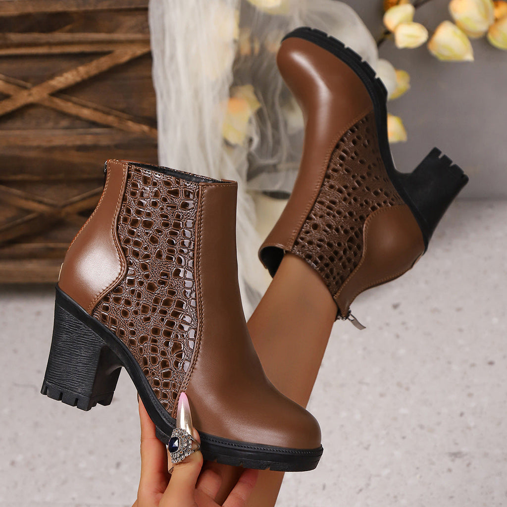 Damen Stiefeletten mit elegantem Schnürdesign und rutschfester Profilsohle Shopnory