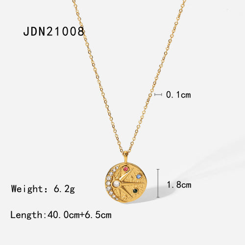Damen Halskette mit elegantem Sonnen- und Mondanhänger Shop Nory