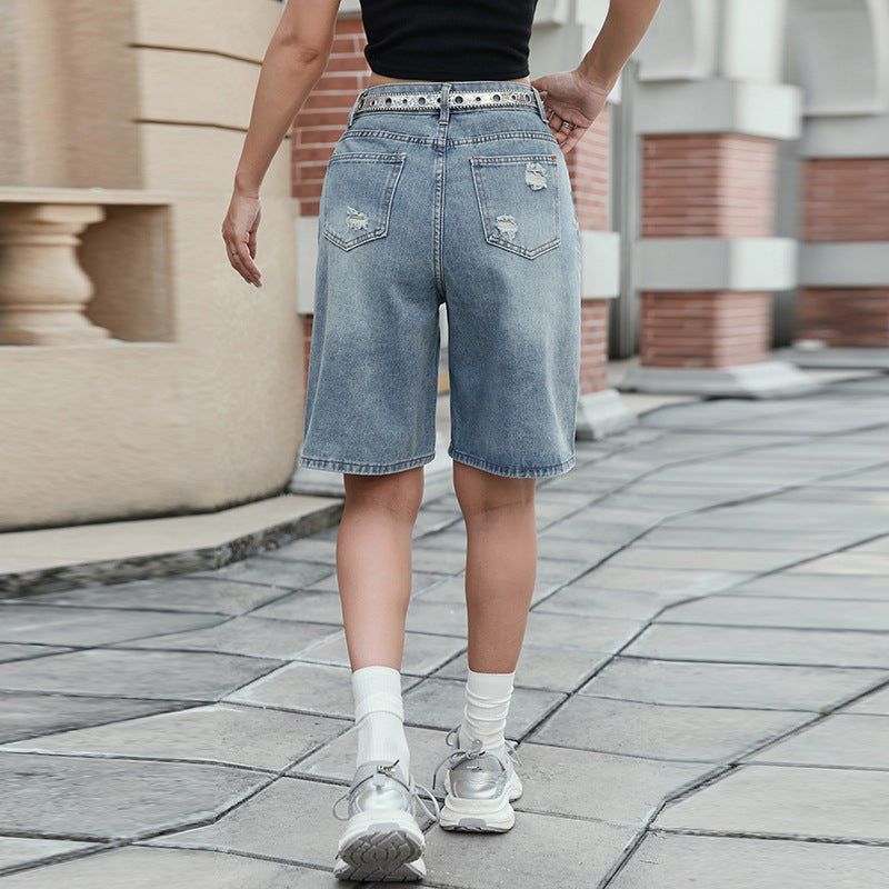 Damen Denim-Shorts mit modischem Schnitt und lässigem Look