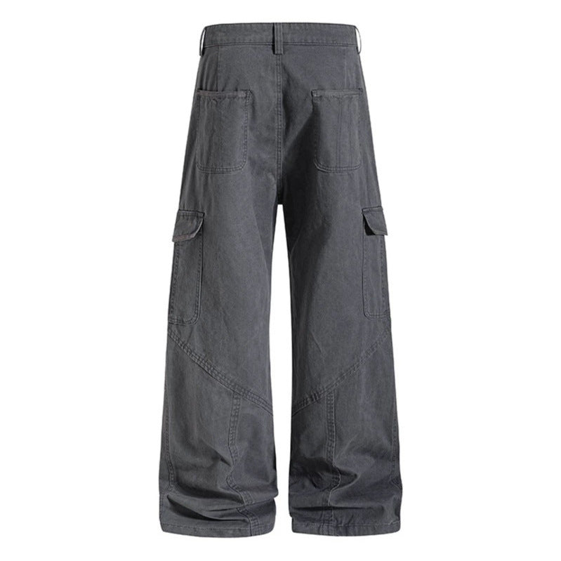 Damen Weite Cargo-Hose aus Baumwoll-Mix mit hohem Bund und Multifunktionstaschen Shop Nory