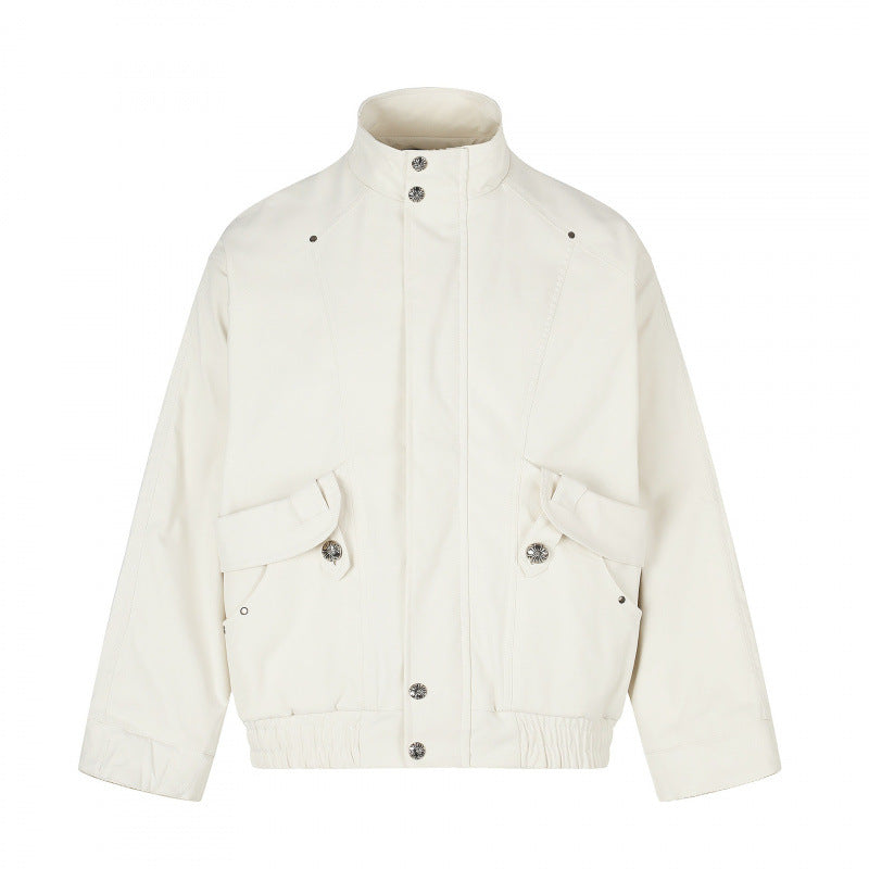 Unisex Kurzblouson im Boxy‑Cut mit Stehkragen, Pattentaschen und elastischem Saum Shop Nory