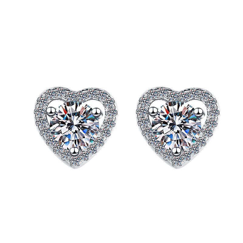 Damen Ohrringe mit herzförmigem Design und funkelnden Kristallen Shop Nory