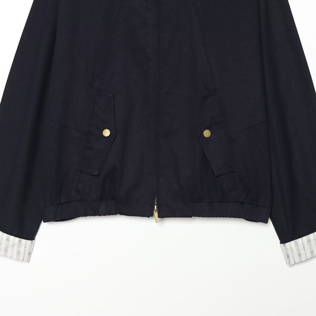 Damen Cropped Boxy-Fieldjacke mit Stehkragen, aufgesetzten Taschen und goldenen Details Shop Nory