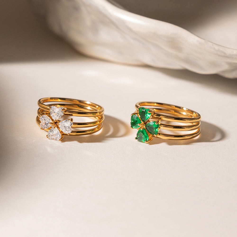 Damen Edelstahl Ring mit funkelndem Herzdesign und hypoallergenen Eigenschaften Shop Nory