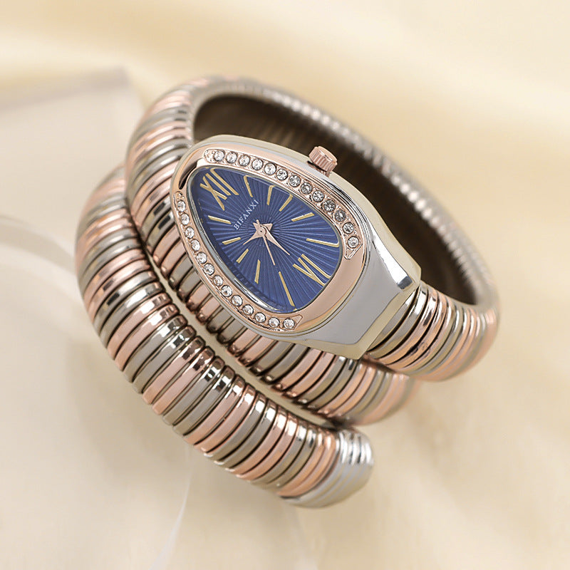 ShopNory | Schlangenuhr mit Quarzbewegung und Persönlichem Armband