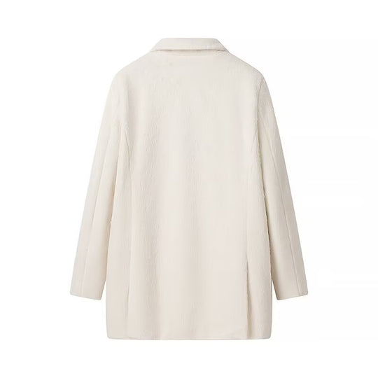 Damen Gefütterter Oversize-Blazer‑Mantel mit Reverskragen und Pattentaschen Shop Nory