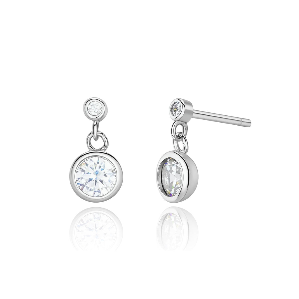 Damen Ohrhänger mit schimmerndem Zirkonbesatz aus hochwertigem 925 Sterling Silber Shop Nory