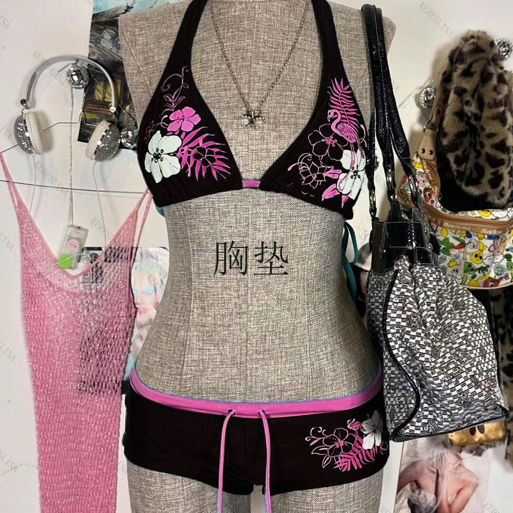 Damen-Bikini-Set mit floralem Design und verstellbaren Trägern