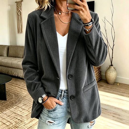 Damen Cordblazer mit Nadelstreifen-Optik und Oversize-Schnitt Shop Nory