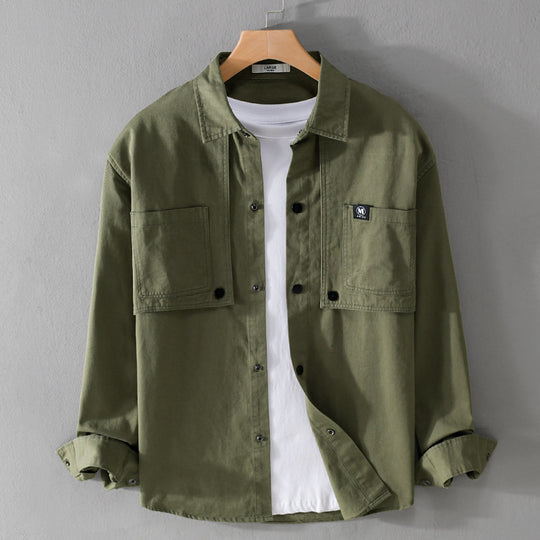 Herren Baumwoll-Overshirt mit Druckknopfleiste, Doppel-Brusttaschen und relaxed Fit Shop Nory