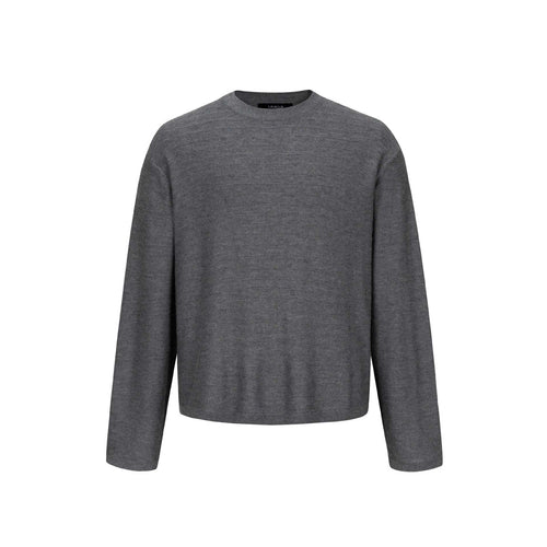 Unisex Feinstrick-Rundhalspullover mit feiner Längsstruktur und geradem Saum Shop Nory