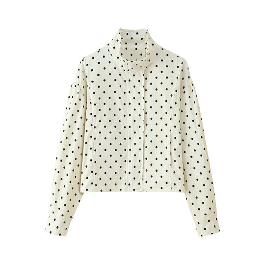 Damen trendige gepunktete Blousonjacke