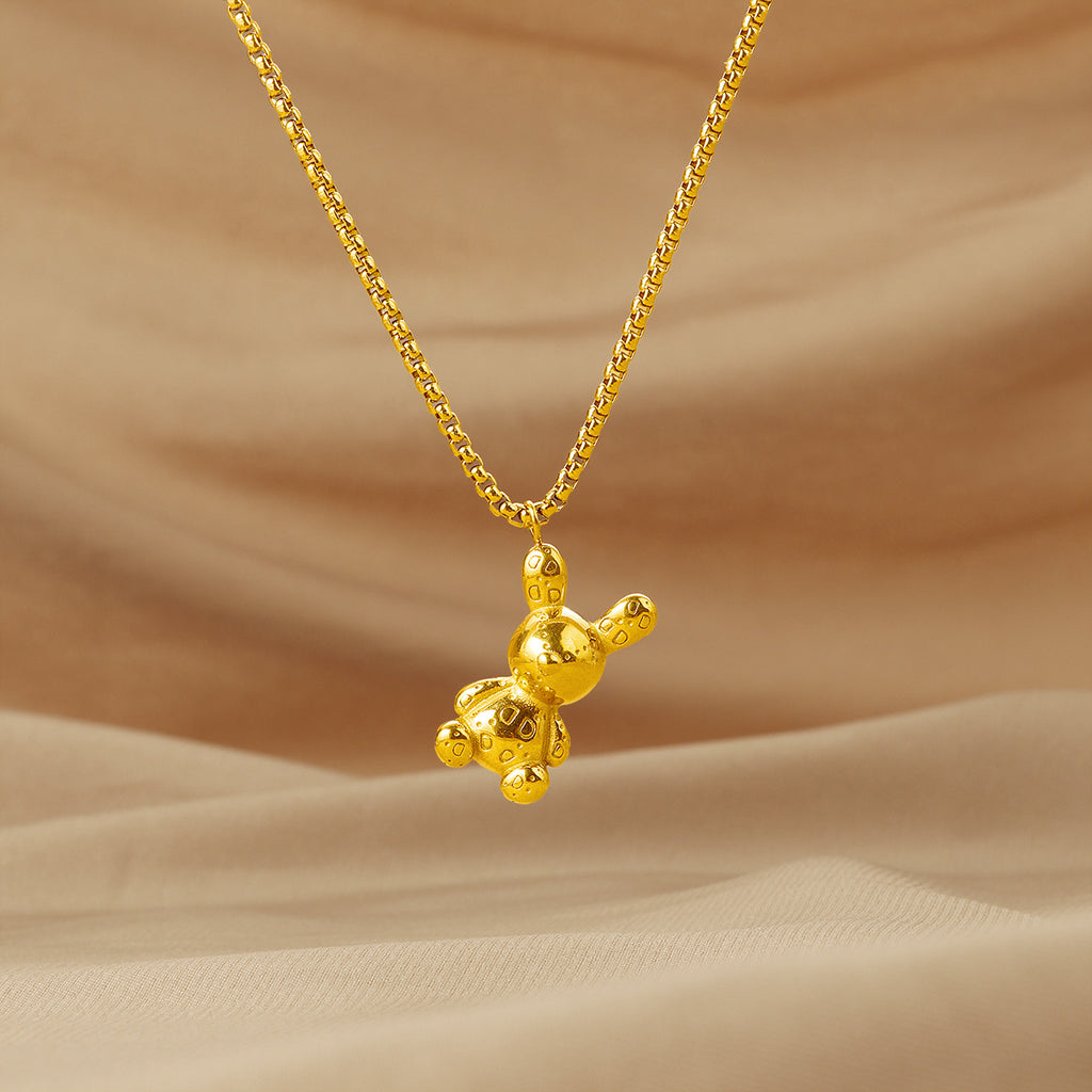 Damen Verspielt Bunny Charm Anhänger Halskette Shop Nory