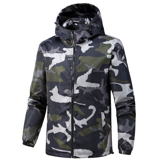 Herren Leichte Camouflage-Jacke mit Kapuze Shop Nory