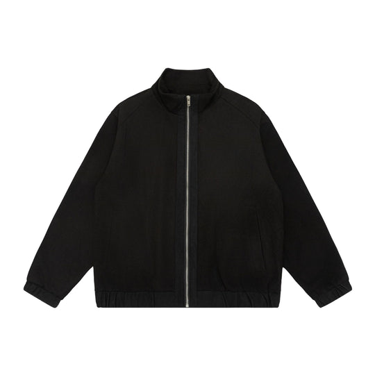 Unisex Kurzjacke im Boxy Cut aus Wollmix mit Funnelkragen und Reißverschluss Shop Nory