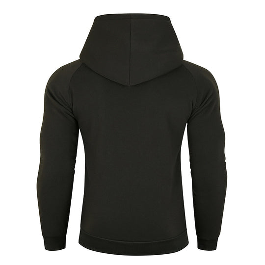 Herren asymmetrischer Kapuzenpullover mit Wickelkragen und verdeckter Knopfleiste, schlanke sportive Passform Shop Nory