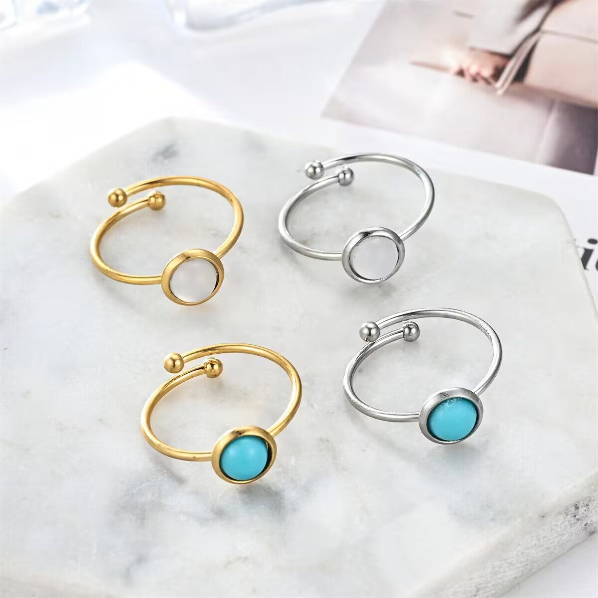 Damen Offener Ring mit elegantem Perlendesign Shop Nory