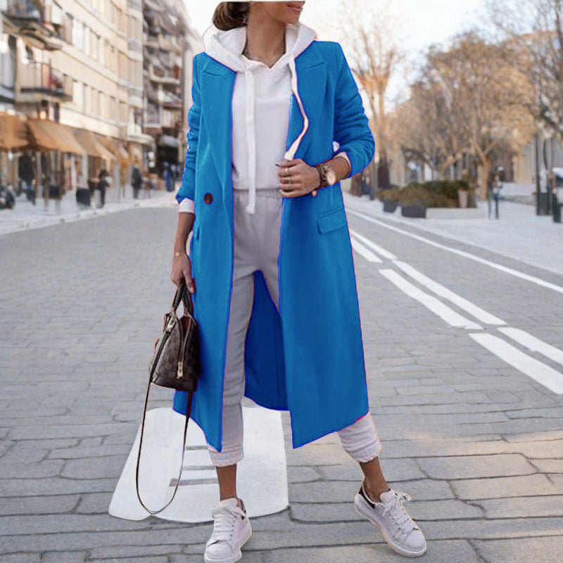 Damen eleganter trenchcoat mit Kapuze