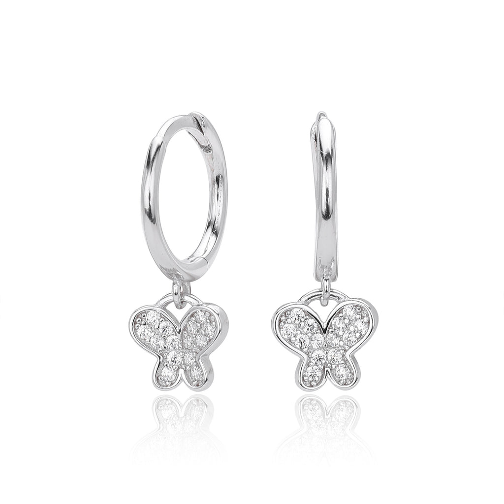 Damen Ohrhänger mit funkelndem Schmetterlingsdesign aus hochwertigem 925 Sterling Silber Shop Nory