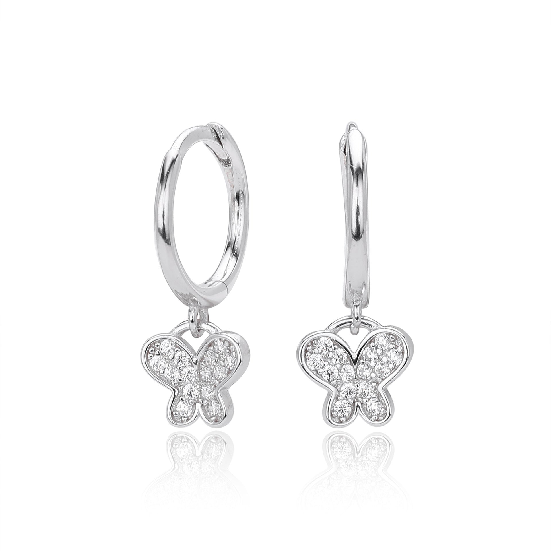 Damen Ohrhänger mit funkelndem Schmetterlingsdesign aus hochwertigem 925 Sterling Silber Shop Nory