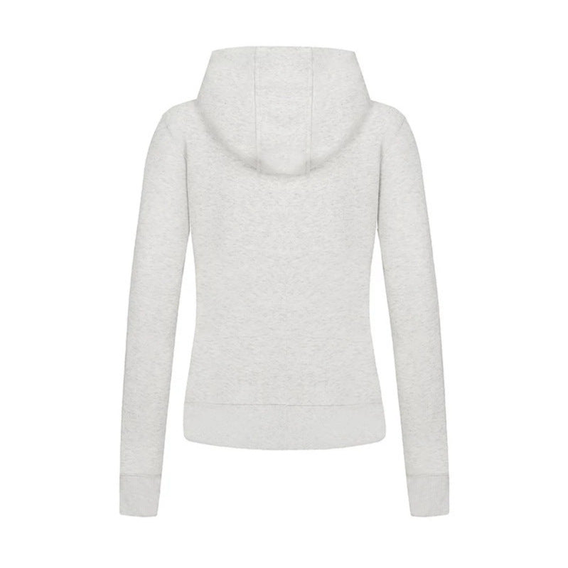 Damen Kapuzen-Sweatjacke im Military-Style mit Stehkragen, Zierriegeln und durchgehendem Reißverschluss Shop Nory