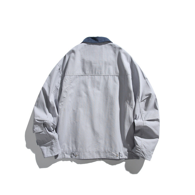 Herren Boxy-Workwear-Blousonjacke mit Kontrastkragen und Mehrfach-Taschen Shop Nory