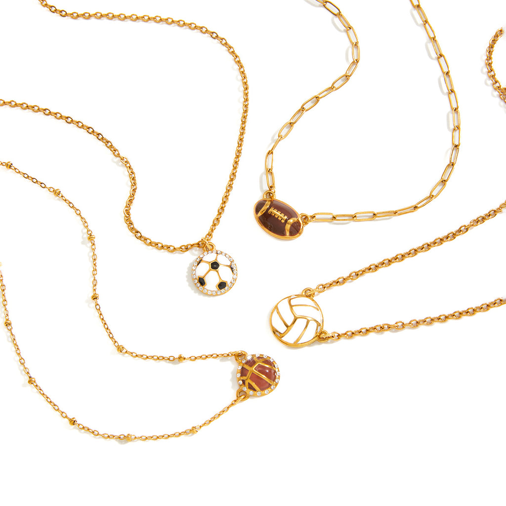 Damen Halskette mit elegantem Fußball-Anhänger und hypoallergenen Eigenschaften Shop Nory