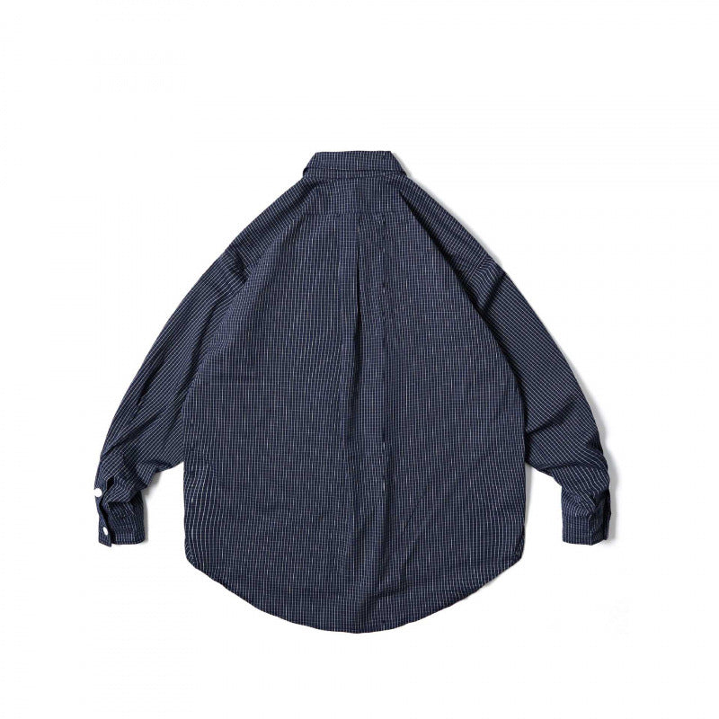 Unisex Oversize-kariertes Hemd mit rundem Saum und aufgesetzten Brusttaschen Shop Nory