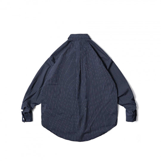 Unisex Oversize-kariertes Hemd mit rundem Saum und aufgesetzten Brusttaschen Shop Nory
