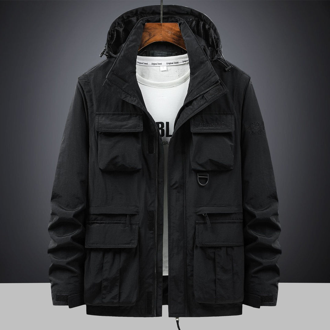 Herren Utility-Parka mit Multifach-Taschen, Kapuze und D-Ring Shop Nory