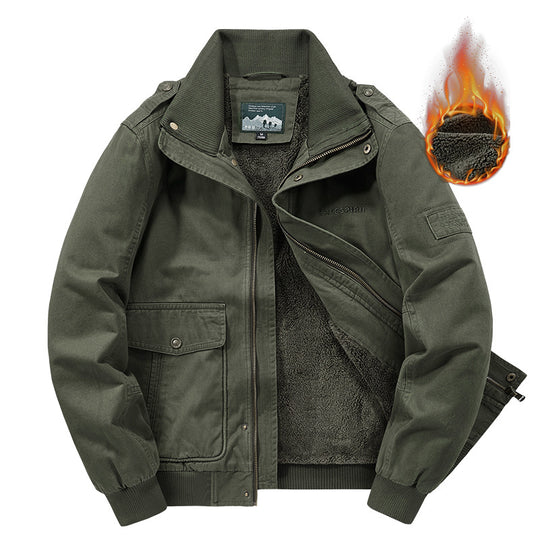 Herren Thermo-Field-Bomberjacke mit Teddyfutter, Stehkragen und Utility-Taschen Shop Nory