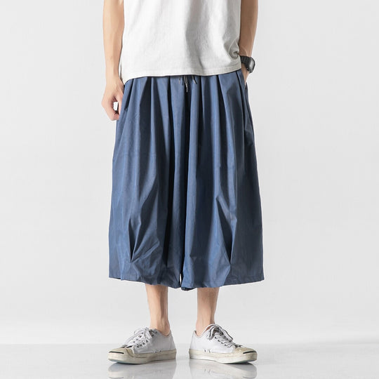 Herren Weit geschnittene Culotte-Loungehose mit tiefem Schritt und elastischem Tunnelzug Shop Nory