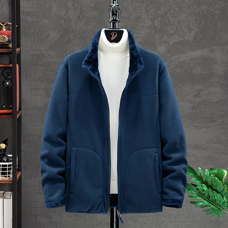 Damen Kuschelige Fleecejacke mit Teddyfutter, Stehkragen und Zwei Reißverschlusstaschen Shop Nory
