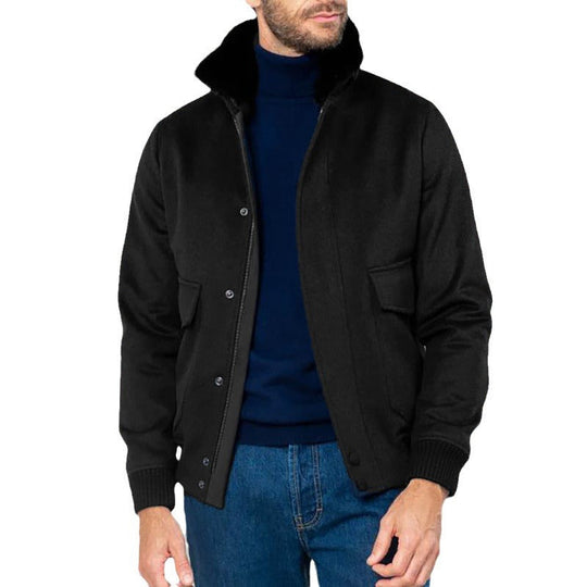 Herren modische Bomberjacke mit warmem Kragen