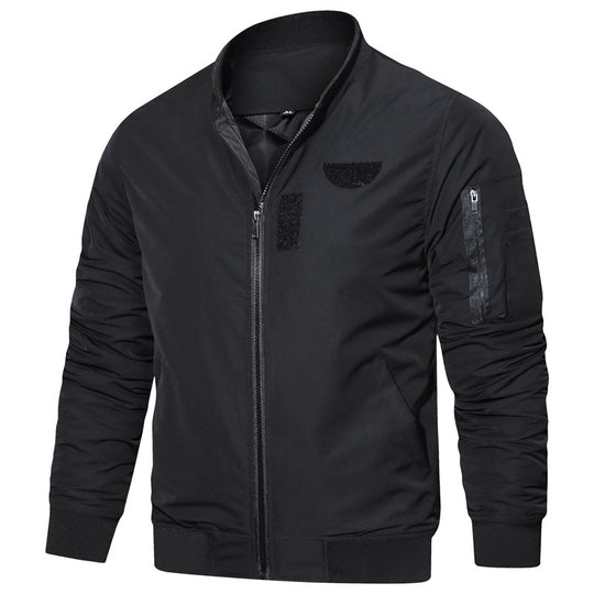 Herren leichter Nylon‑Bomber mit minimalistischem Stehkragen, Ärmel‑Organizer und windabweisender Shell Shop Nory