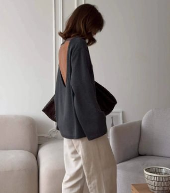 Damen Grobstrick-Kapuzenpullover aus reiner Baumwolle mit Kordelzug Shop Nory