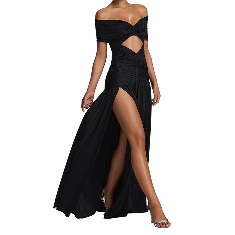 Damen Elegantes Off-Shoulder Maxikleid mit praktischem Cut-Out