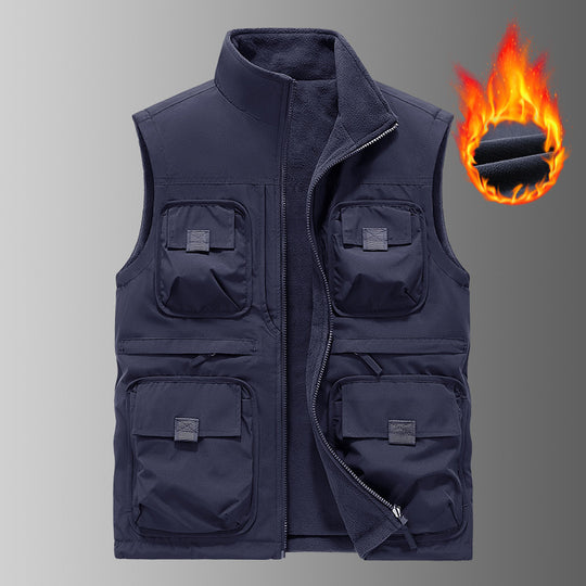 Herren Gefütterte Utility‑Weste mit Fleece‑Innenfutter und Mehrfachtaschen Shop Nory