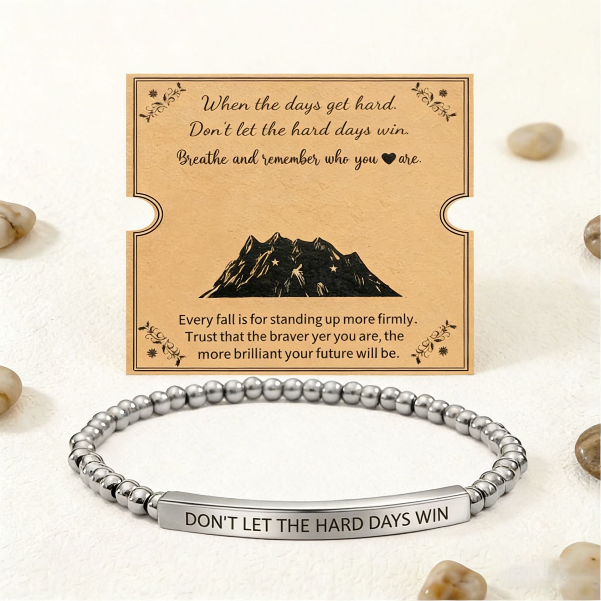 Damen Motivationsarmband mit personalisiertem Mut-Spruch Shop Nory