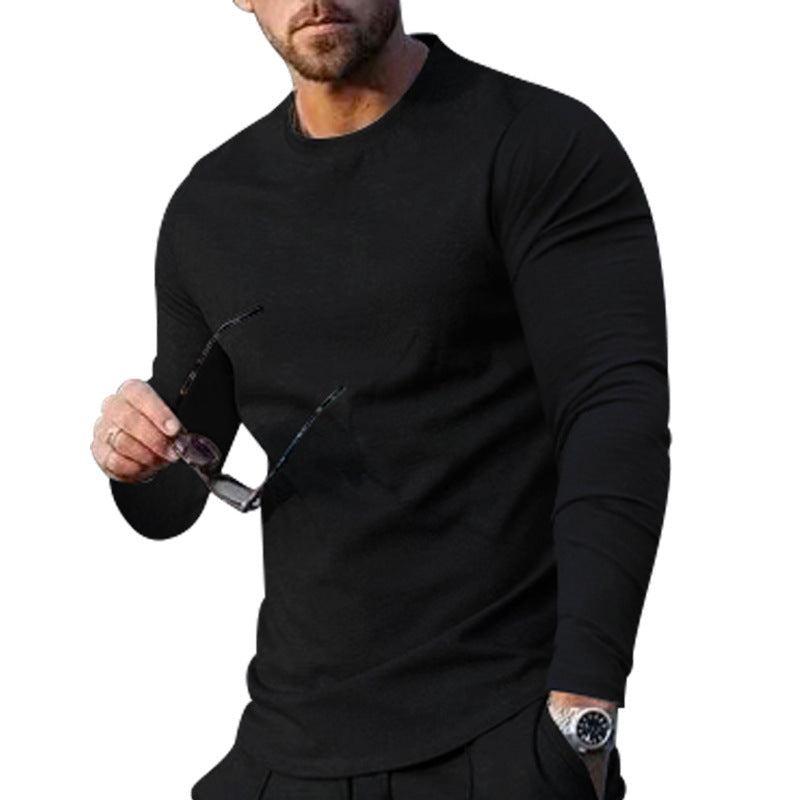 Herren langärmliges T-Shirt mit modischem Schnitt und hochwertigem Baumwollmix