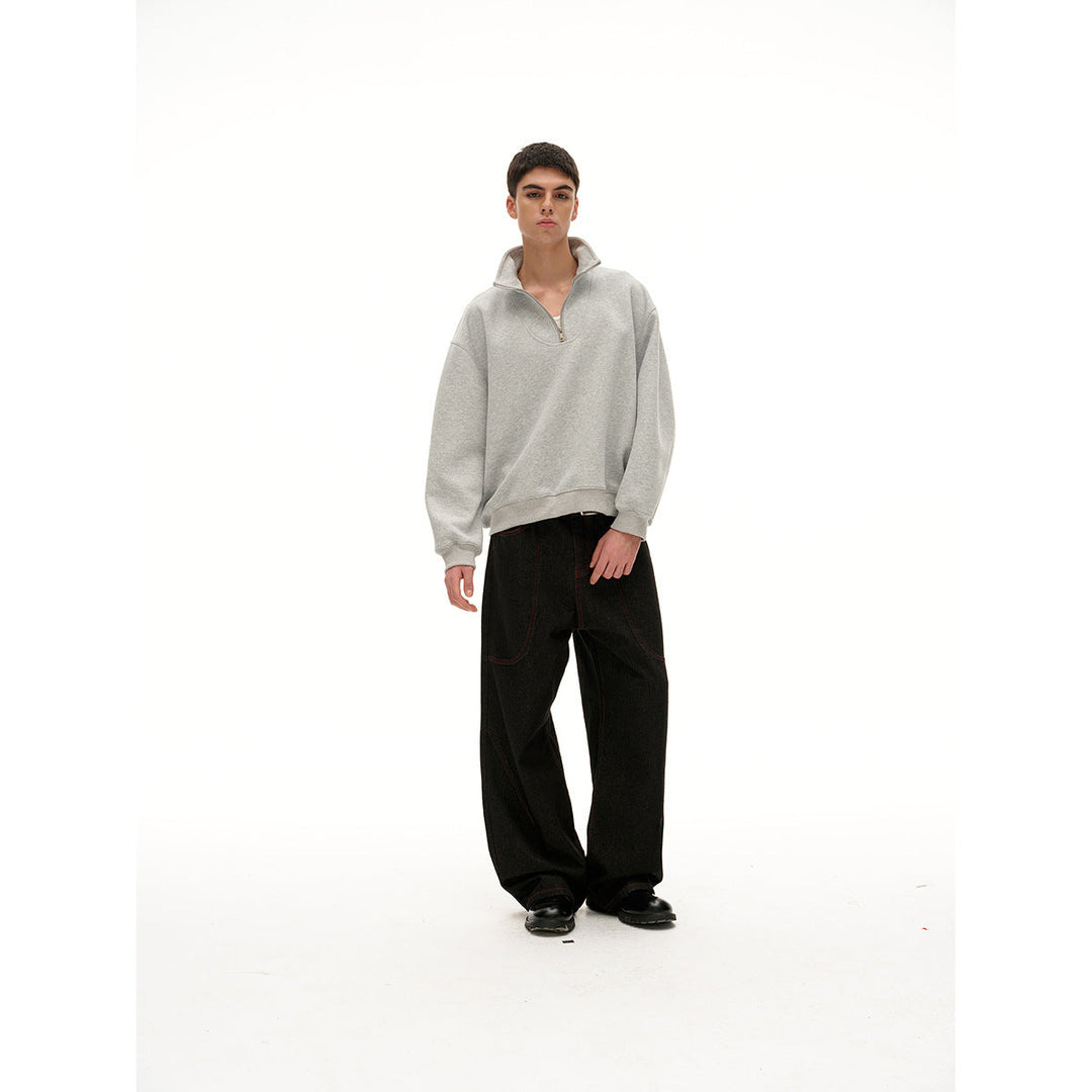 Damen Oversize Halfzip Stehkragen-Sweatshirt aus schwerer Baumwollmischung Shop Nory