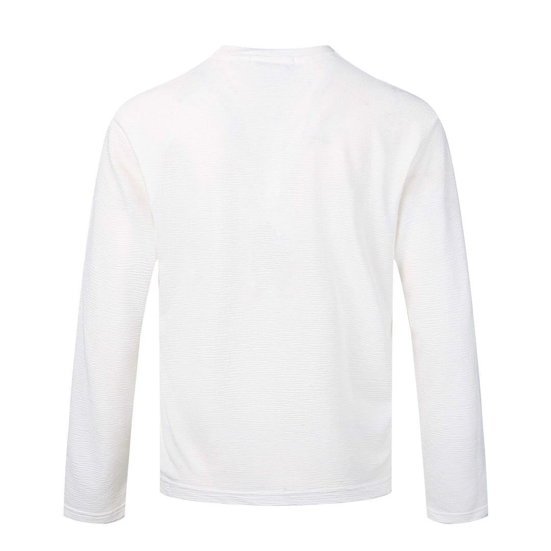 Damen Feinstrukturiertes Langarmshirt mit Rundhalsausschnitt und filigranem Grafikprint Shop Nory