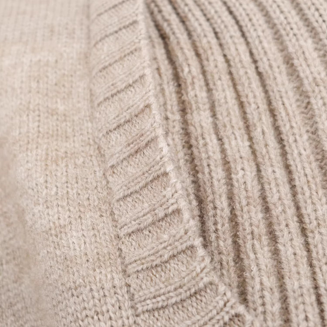 Damen Strickcardigan mit oversized Segelkragen und Zopfmuster-Details Shop Nory