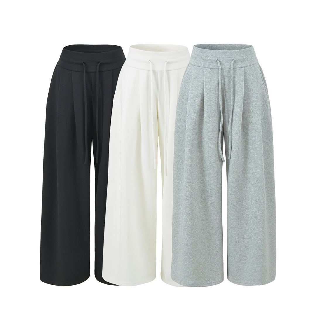 Damen Weite Culotte-Sweathose mit hohem Bund, Tunnelzug und Teilungsnähten Shop Nory