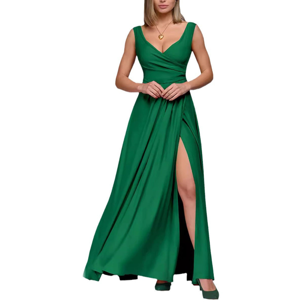 Damen Maxikleid mit elegantem Wickeldesign und seitlichem Schlitz