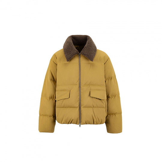 Damen Gekürzte wattierte Bomberjacke mit Teddykragen und aufgesetzten Klappentaschen Shop Nory